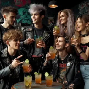 jovens bebem cerveja de gengibre