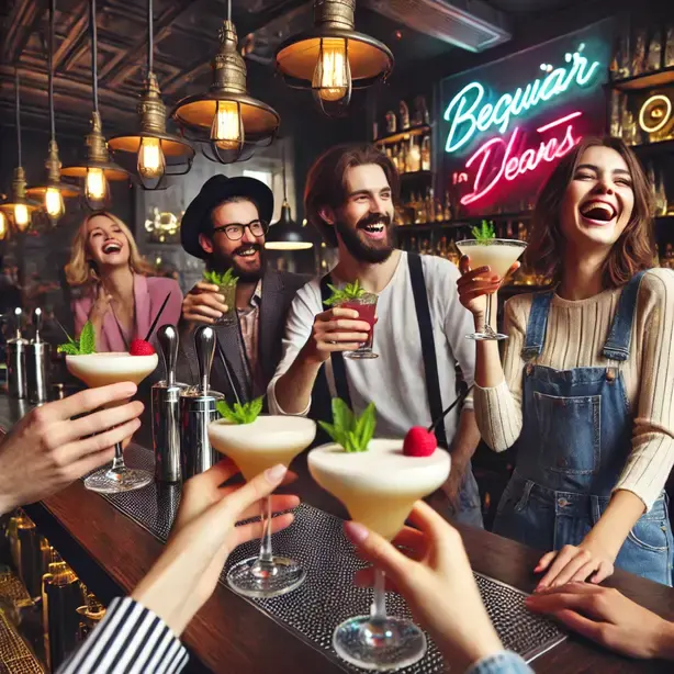 jovens urbanos bebem daiquiri