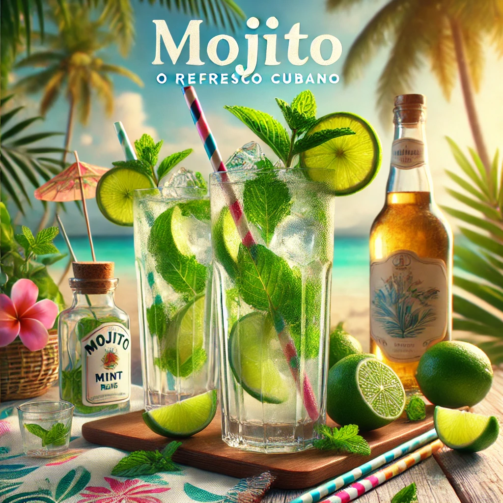 tall, transparent glass of Mojito