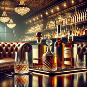 Uisques em um bar de luxo
