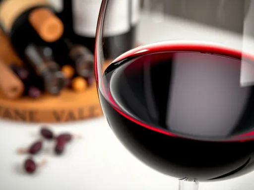 Vinho de Qualidade a Preços Acessíveis: Seu Guia Definitivo para Encontrar os Melhores Rótulos Uma imagem close-up de um copo de vinho tinto elegantemente servido, com uma garrafa e alguns acompanhamentos no fundo.